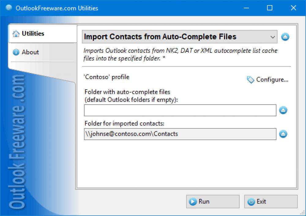 Import Contacts from Auto-Complete Files 4.20 (Freeware 0.30Mb)