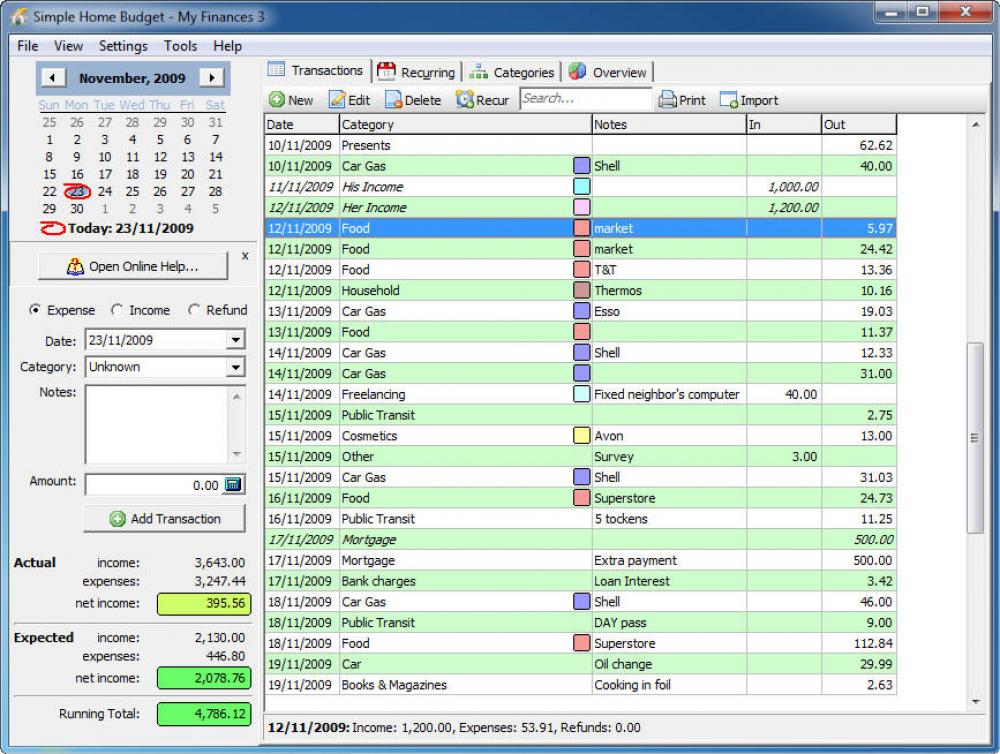 Simple Home Budget 1.9.6.6 (Shareware 3.24Mb)