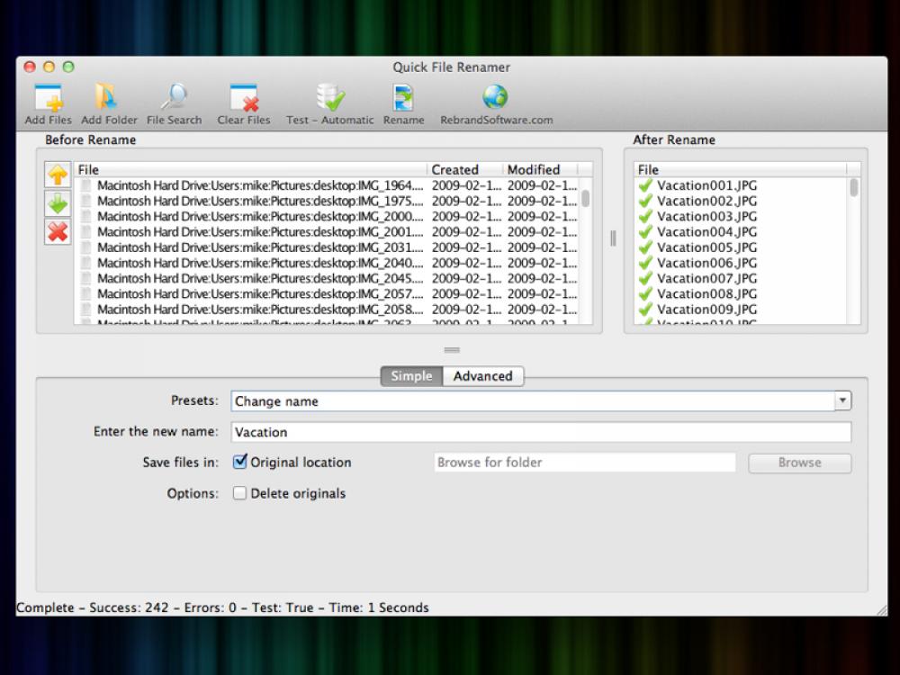 Quick File Renamer Lite 4.5 (Freeware 3.17Mb)