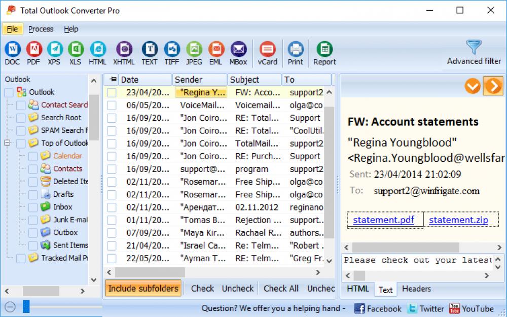 Total Outlook Converter Pro 4.1 (Shareware 66.37Mb)