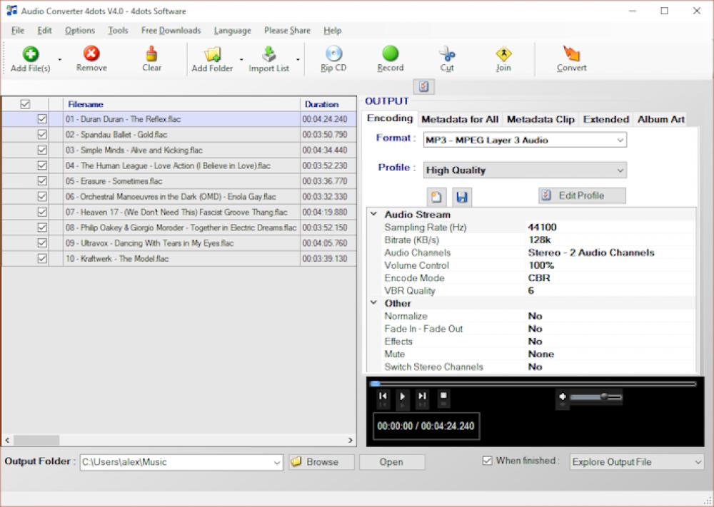 Audio Converter 4dots 4.18 (Shareware 53.26Mb)