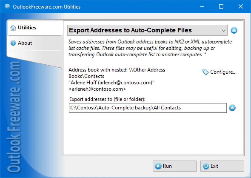 Export Addresses to Auto-Complete Files 4.20 (Freeware 0.30Mb)