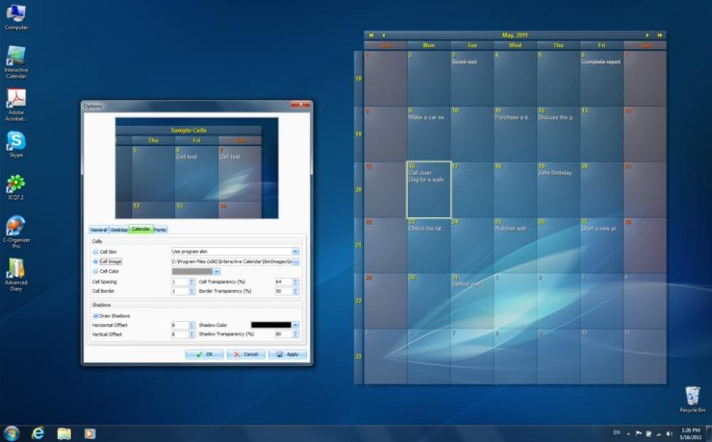 Interactive Calendar 1.3 (Freeware 10.93Mb)