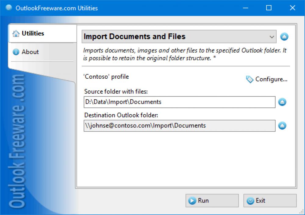 Import Documents and Files for Outlook 4.20 (Freeware 0.30Mb)