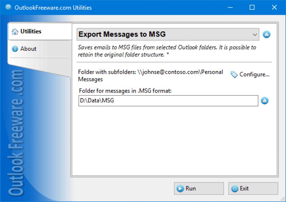 Export Messages to MSG for Outlook 4.20 (Freeware 0.31Mb)