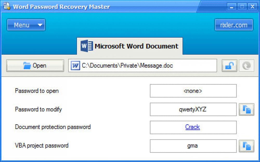 Word Password Recovery Master 4.0 (Shareware 2.16Mb)