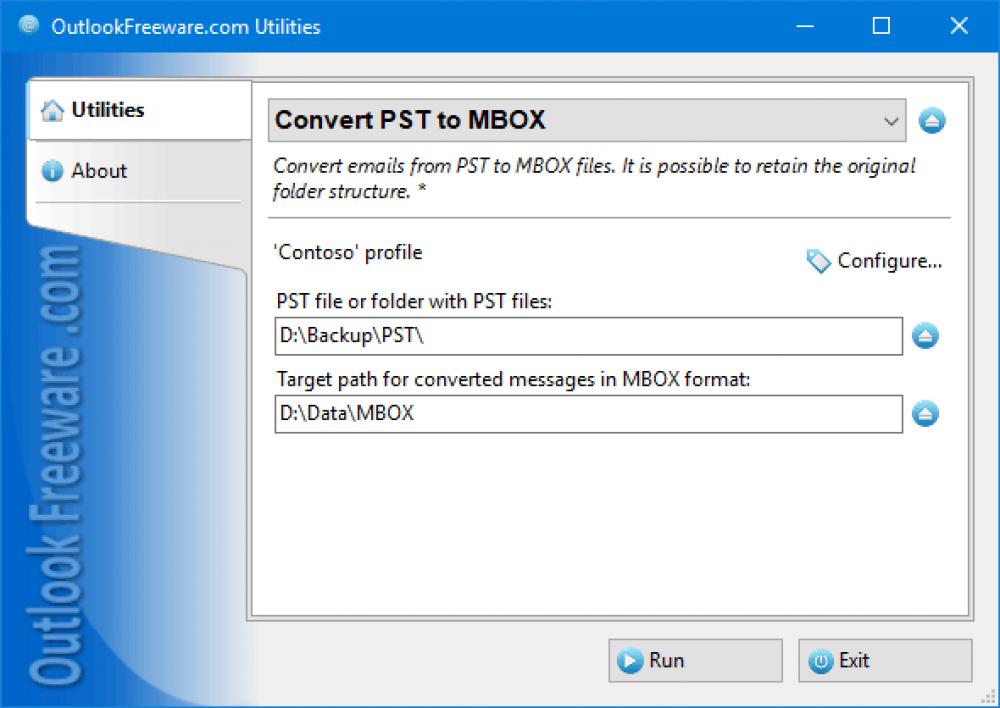 Convert PST to MBOX for Outlook 4.20 (Freeware 0.32Mb)