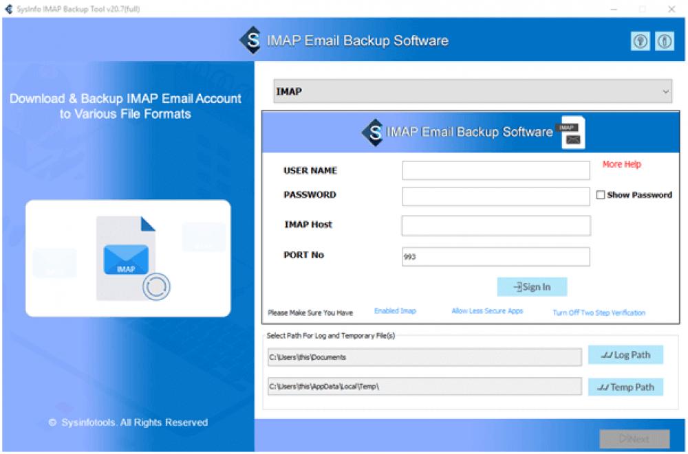 SysInfoTools IMAP Email Backup Software 20.0 (Shareware 107.73Mb)