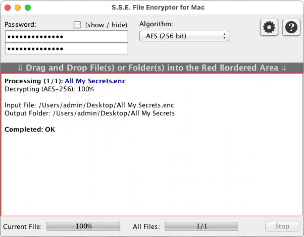 S.S.E. File Encryptor for Mac 15.0.6 (Freeware 3.03Mb)