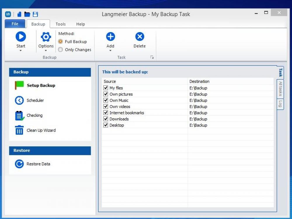 Langmeier Backup 12.0.390 (Shareware 46.32Mb)